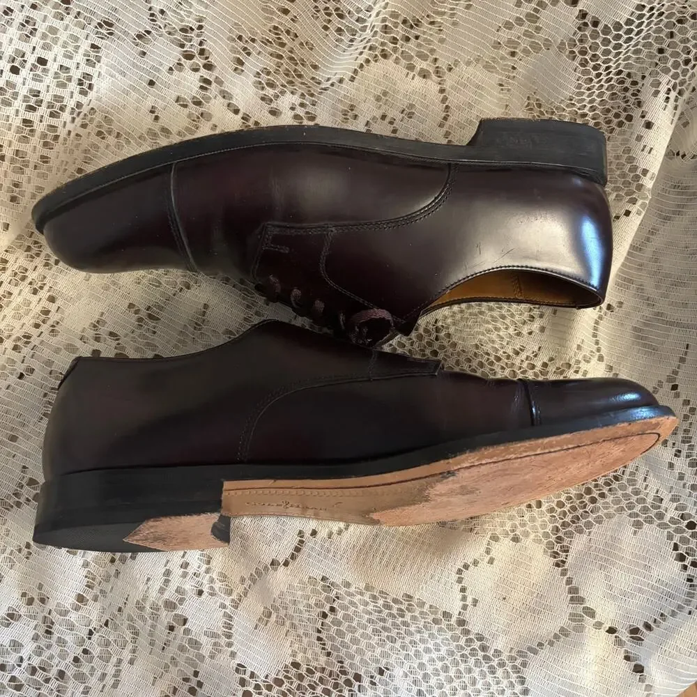 Cole Haan Men's US 10.5 Dark Burgundy Cap-Toe Oxford Shoes